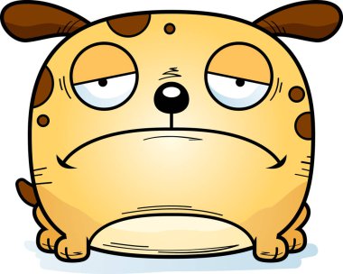 Depresif görünümlü bir köpek çizgi film gösterimi.