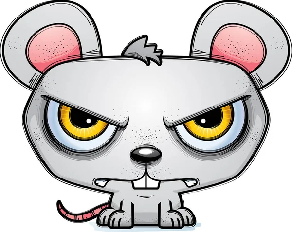 Cartoon Illustration Mouse Looking Mad — Stock Vector