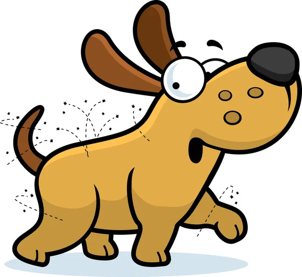 Uma Ilustração Desenho Animado Cão Com Pulgas —  Vetores de Stock