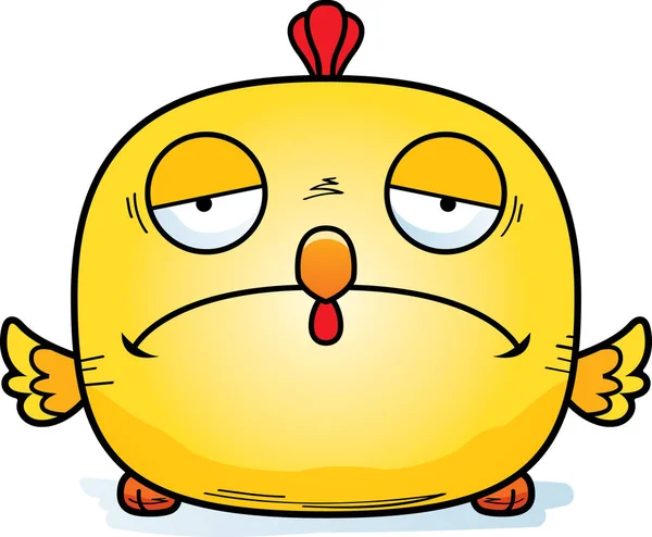 Cartoon Illustration Chicken Looking Sad — Stock Vector