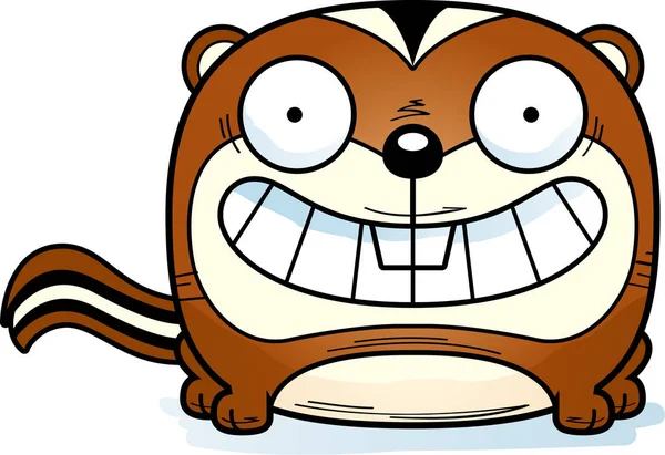 Uma Ilustração Dos Desenhos Animados Esquilo Feliz Sorridente — Vetor de Stock