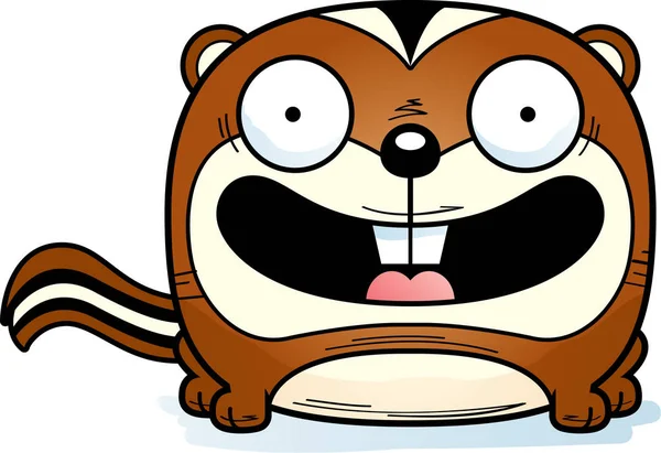 Uma Ilustração Dos Desenhos Animados Esquilo Feliz Sorridente — Vetor de Stock
