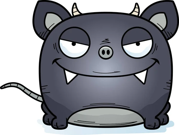 Eine Cartoon Illustration Eines Kleinen Chupacabra Mit Einem Listigen Ausdruck — Stockvektor