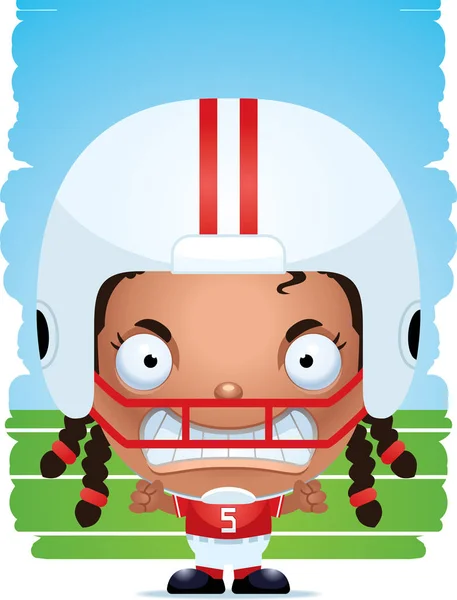 Une Illustration Dessin Animé Une Joueuse Football Avec Une Expression — Image vectorielle