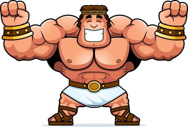 Herkül'ün kutlama bir çizgi film illüstrasyon.