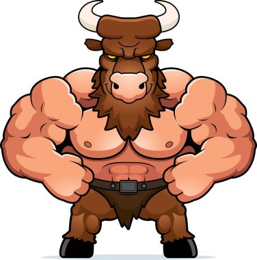 Kendine güvenen arıyorsunuz bir minotaur çizgi film gösterimi.