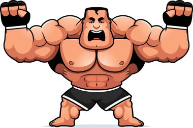 Kızgın arıyorsunuz bir Mma savaşçı bir karikatür çizimi.