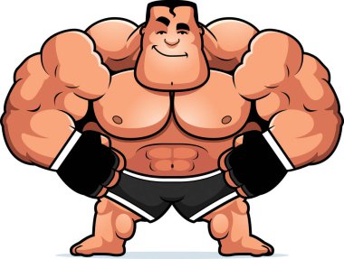 Kendine güvenen arıyorsunuz bir Mma savaşçı bir karikatür çizimi.
