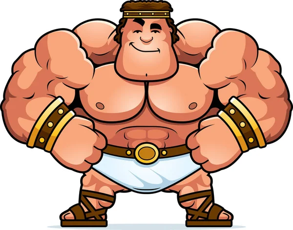 Cartoon Illustration Hercules Looking Confident — Stock Vector