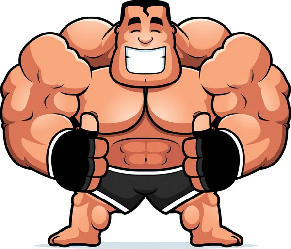 Cartoon Illustration Mma Fighter Thumbs — Stock Vector