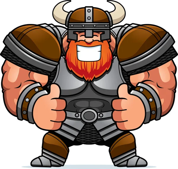 Een Illustratie Van Cartoon Van Een Viking Met Duimschroef Opwaarts — Stockvector