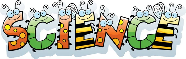 Ilustracja Kreskówka Nauki Tekst Tematu Bug — Wektor stockowy