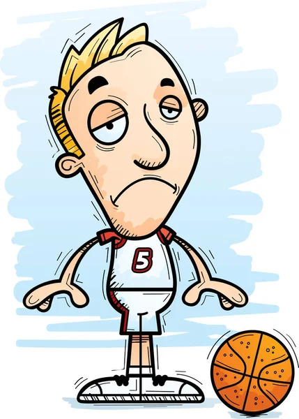 Kreslený Obrázek Člověka Basketbalový Hráč Hledá Smutný — Stockový vektor