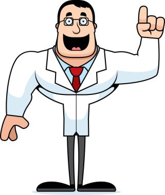 Bir fikri olan bir çizgi film bilim adamı.