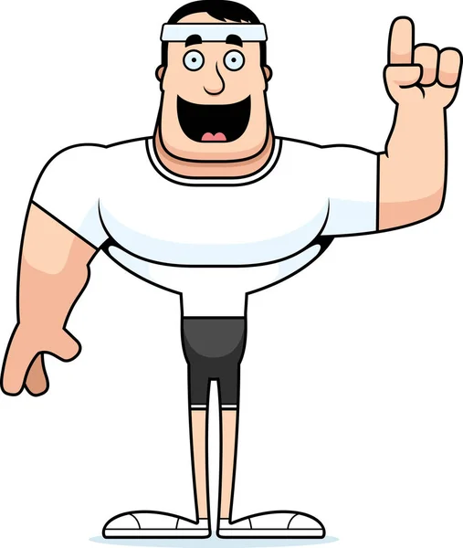 Hombre Fitness Dibujos Animados Con Una Idea — Archivo Imágenes Vectoriales