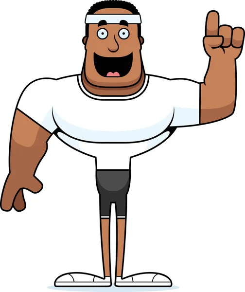Ein Cartoon Fitness Mann Mit Einer Idee — Stockvektor