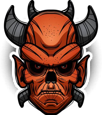 Kötü görünümlü bir şeytan bir çizimi.