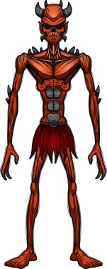 Kötü bir iblis seyir çizgi film gösterimi.