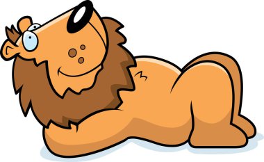 Döşeme ve dinlenme bir aslan çizgi film gösterimi.