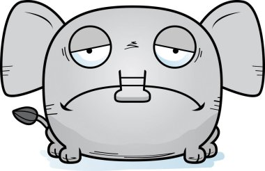 Üzülmüş bir fil çizgi film gösterimi.