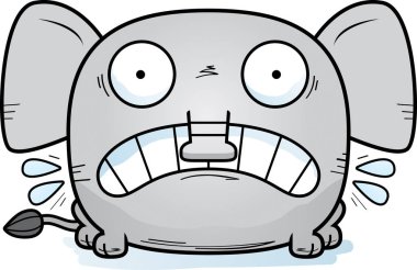 Korkmuş seyir bir fil çizgi film gösterimi.