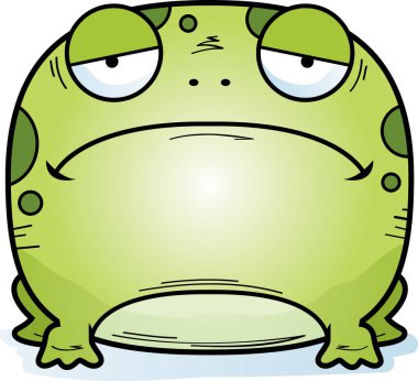 Üzülmüş bir kurbağa çizgi film gösterimi.