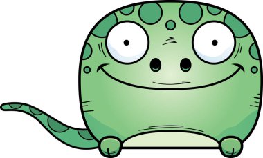 Bir nesnenin üzerine bakmak bir gecko çizgi film gösterimi.