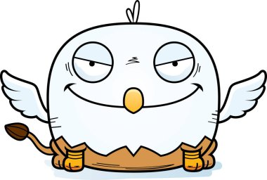 Bir kötü görünümlü griffin bir karikatür çizimi.
