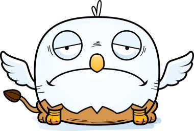 Üzülmüş bir griffin bir karikatür çizimi.
