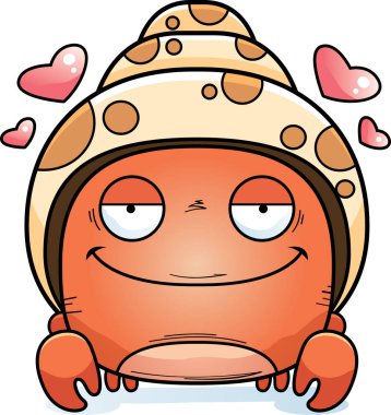 Yalnızcıl Yengeç aşık bir karikatür çizimi.