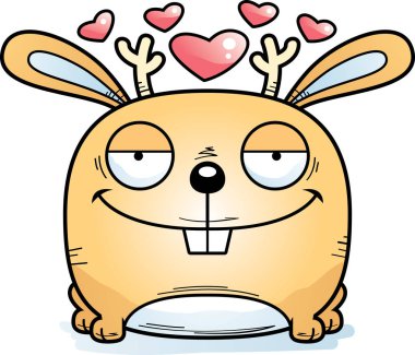 Bir çizgi film jackalope içinde bir sevgi ile ifade.