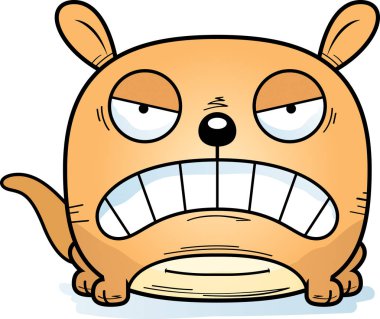 Küçük bir kanguru bakmanın bir çizgi film illüstrasyon deli.