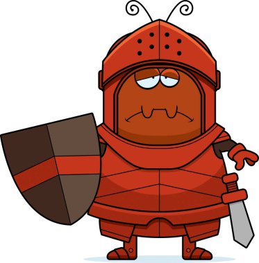 Üzülmüş bir karınca şövalye çizgi film gösterimi.