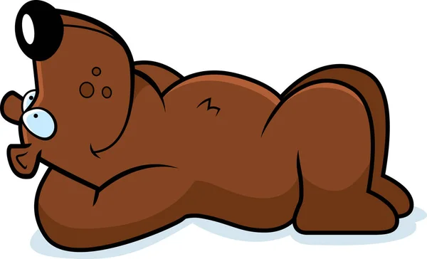 Uma Ilustração Dos Desenhos Animados Urso Deitado Descansando — Vetor de Stock