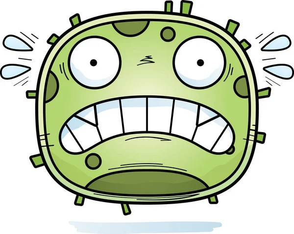 Tecknad Illustration Bakterie Som Tittar Rädd — Stock vektor