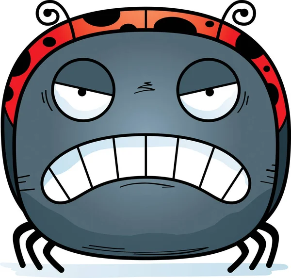 Cartoon Illustration Ladybug Looking Angry — Stock Vector