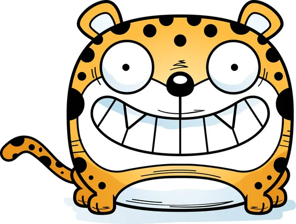 Leopardo Dibujos Animados Cachorro Feliz Sonriente — Archivo Imágenes Vectoriales