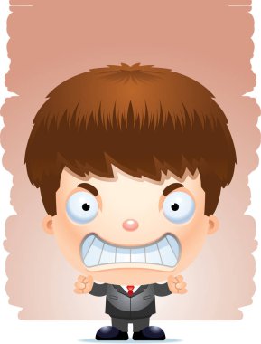 Kızgın arıyor takım elbiseli bir çocuk çizgi film gösterimi.