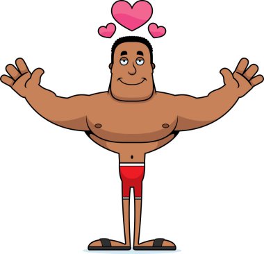 Bir çizgi film adam sarıl bana mayoyla hazır.