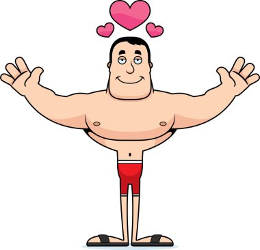 Bir çizgi film adam sarıl bana mayoyla hazır.