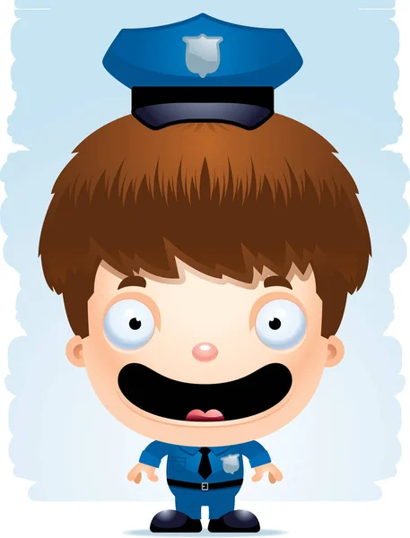 Una Ilustración Dibujos Animados Oficial Policía Sonriendo — Vector de stock