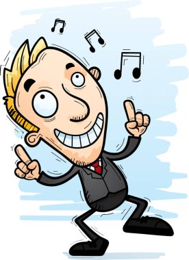 Dans bir işadamı bir karikatür çizimi.