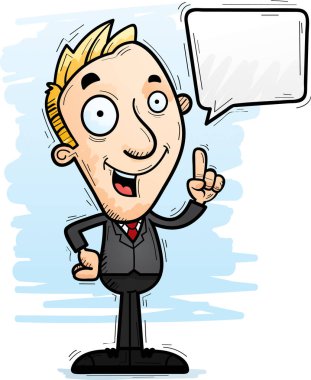 Konuşurken bir işadamı bir karikatür çizimi.