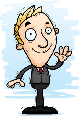 Sallayarak bir işadamı bir karikatür çizimi.