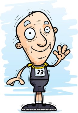 Sallayarak bir yaşlı adam atlet çizgi film gösterimi.