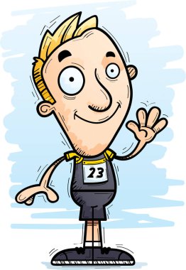 Sallayarak bir adam atlet çizgi film gösterimi.