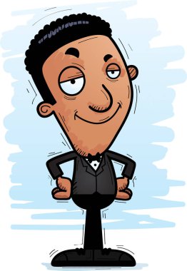 Emin seyir siyah bir damat çizgi film gösterimi.