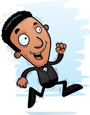 Çalışan bir siyah damat çizgi film gösterimi.