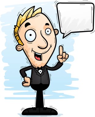 Bir damat konuşuyor karikatür resmi.