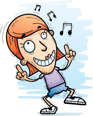 Bir kadın dans çizgi film gösterimi.